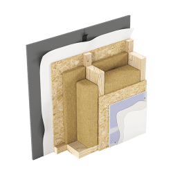 Exterior wall assembly diagram for Aster Domo 1 Bedroom